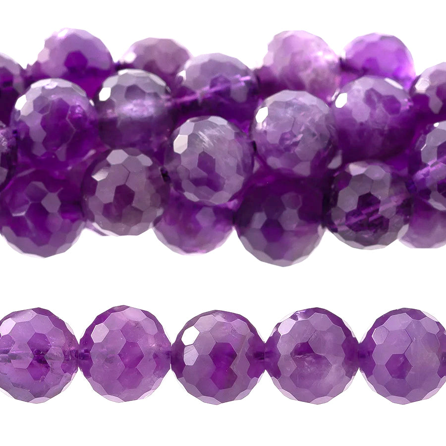 Amethyst 8mm Round Faceted - 15-16 Inch - Goody Beads