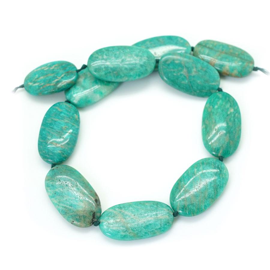 Amazonite Russian, A 20x36mm Freeform Puff Oval - 15-16 Inch