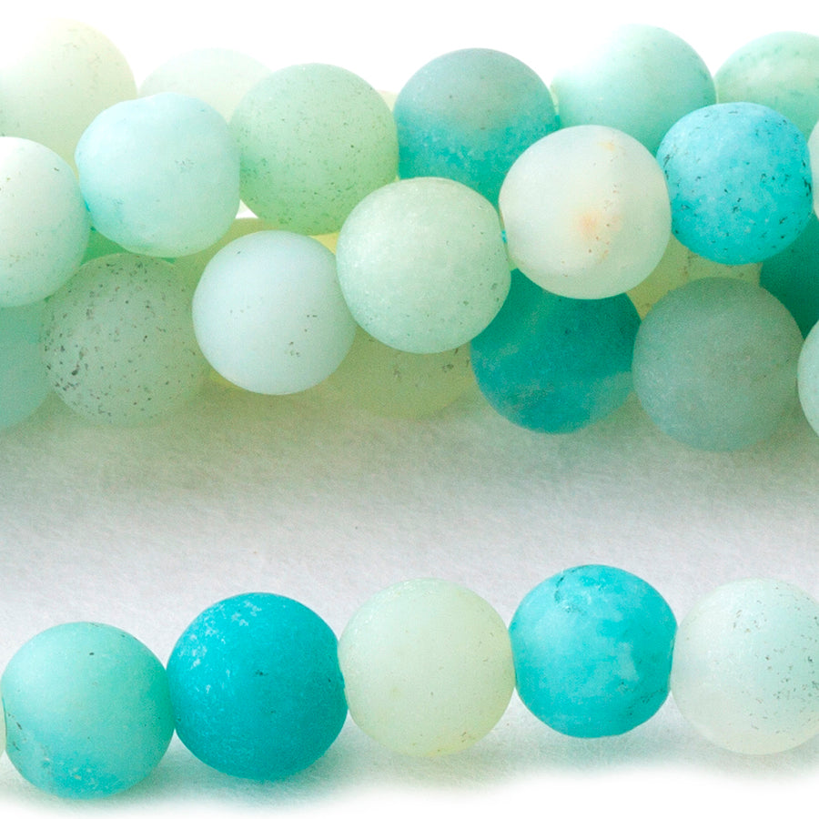 MATTE Amazonite 4mm Round 8-Inch - Goody Beads