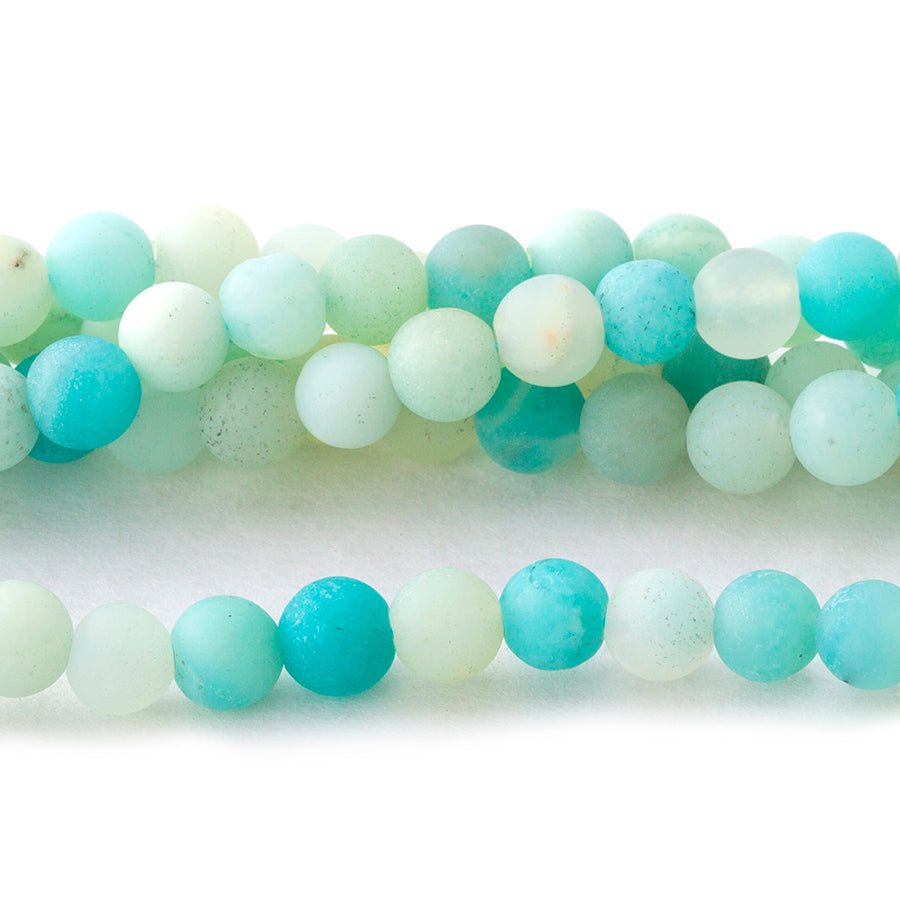 MATTE Amazonite 4mm Round 8-Inch - Goody Beads