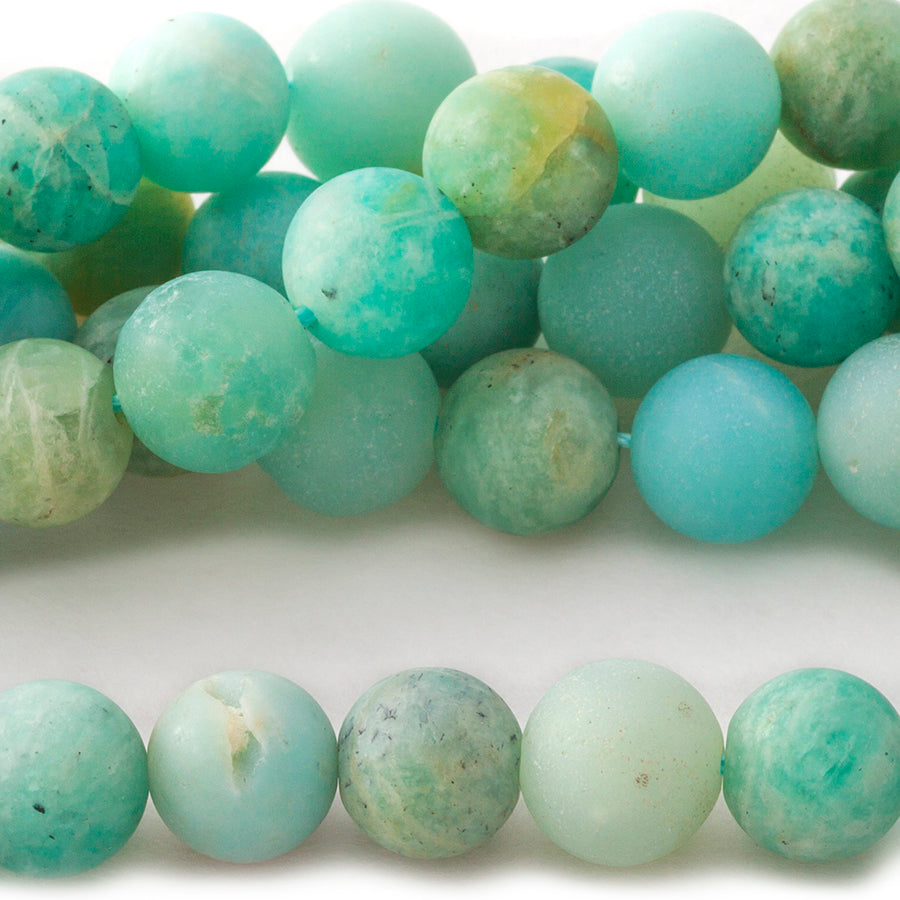 MATTE Amazonite 8mm Round 8-Inch - Goody Beads