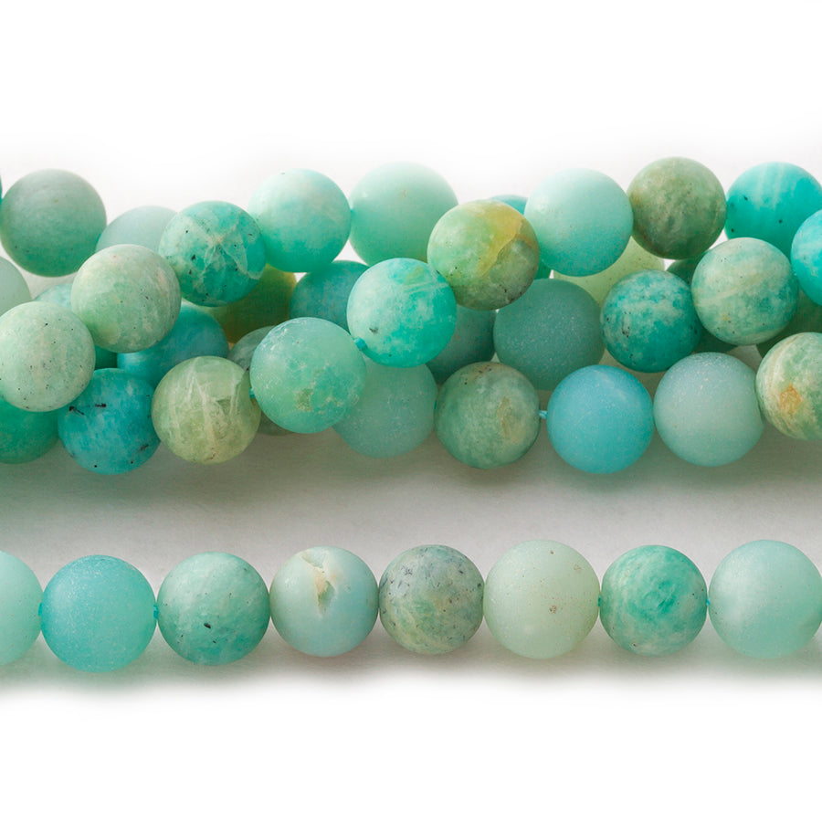 MATTE Amazonite 8mm Round 8-Inch - Goody Beads