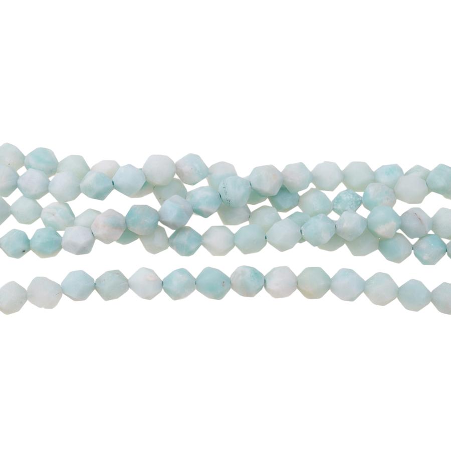 MATTE Amazonite 8mm Star Cut Round 15-16 Inch