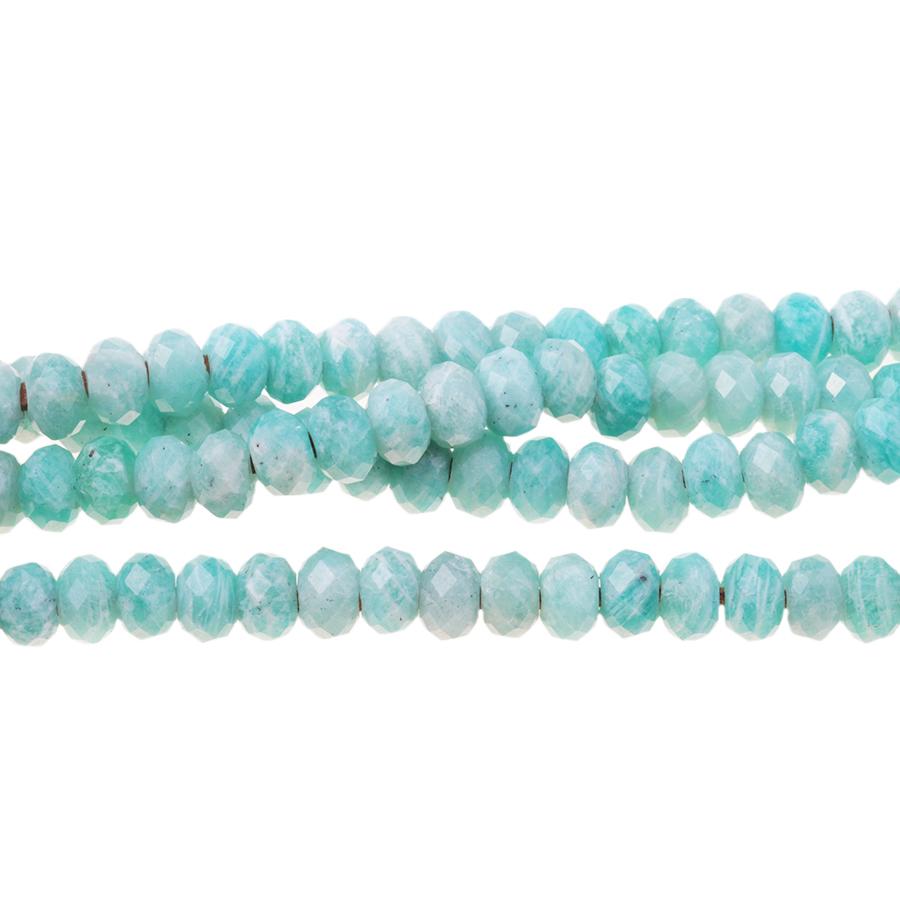 Amazonite 8mm Diamond Cut Faceted Rondelle Large Hole (2-2.5mm) 8-Inch