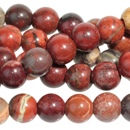 Apple Jasper 8mm Large Hole Round 8-Inch