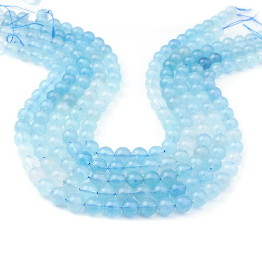 Aquamarine 10mm Round Banded - 15-16 Inch