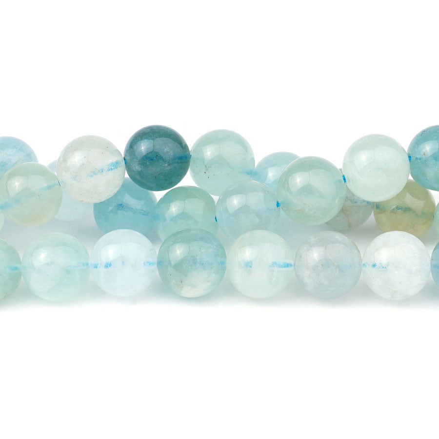 Aquamarine 10mm Round Multi - 15-16 Inch - Goody Beads