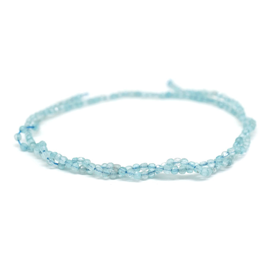 Aquamarine Faceted, A Grade 2mm Cube 15-16 Inch - Goody Beads
