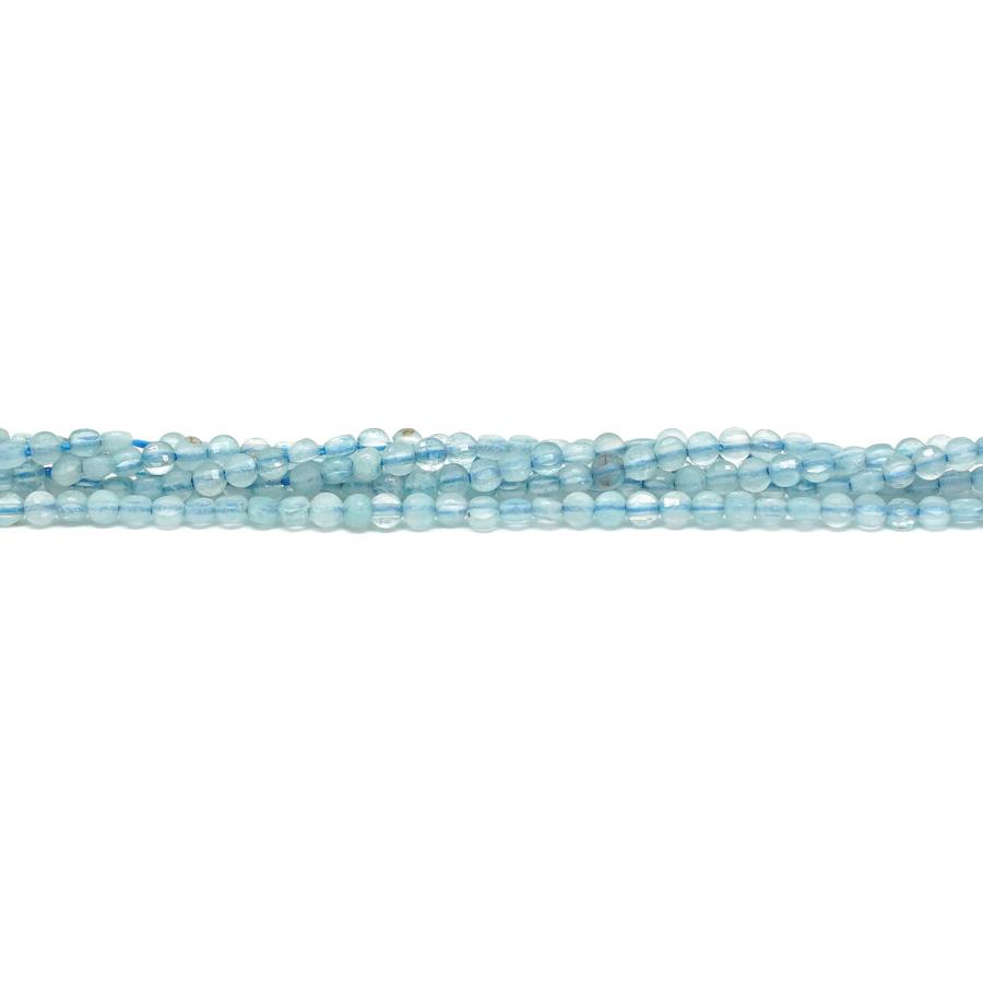 Aquamarine Faceted 2mm Coin - 15-16 Inch