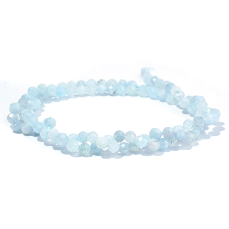 Aquamarine 4mm Faceted Round 15-16 - Goody Beads