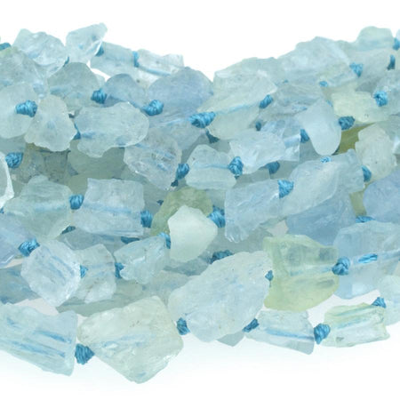 Aquamarine 6-8mm Rough Nugget 15-16 Inch