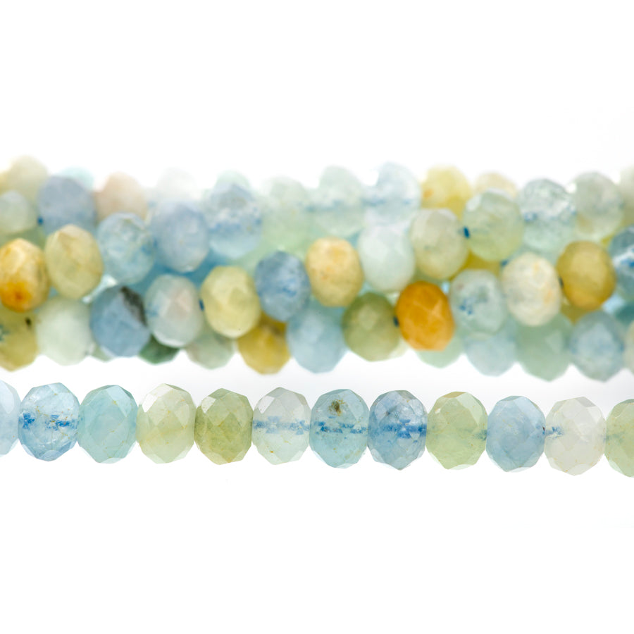 Aquamarine 6mm Rondelle Faceted - 15-16 Inch - Goody Beads