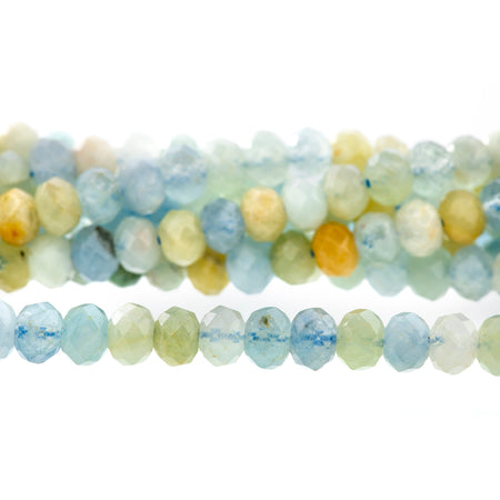 Aquamarine 6mm Rondelle Faceted - 15-16 Inch - Goody Beads