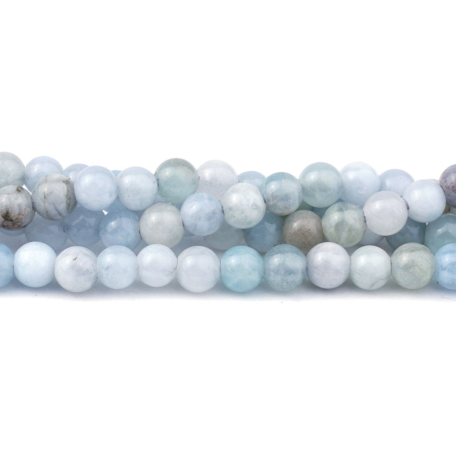 Aquamarine 6mm Round - Large Hole Beads - Goody Beads