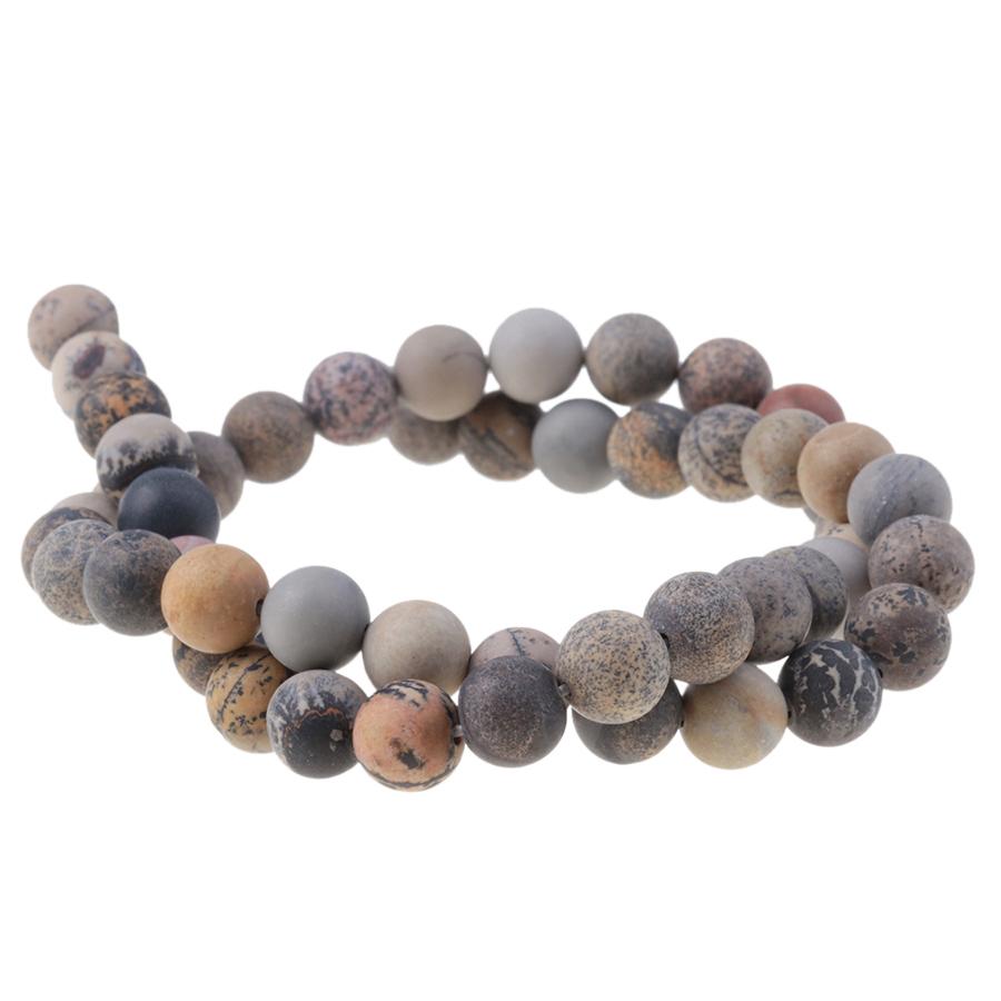 MATTE Artistic Jasper 8mm Round 15-16 Inch