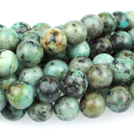 African Turquoise 10mm Round 8-Inch - Goody Beads