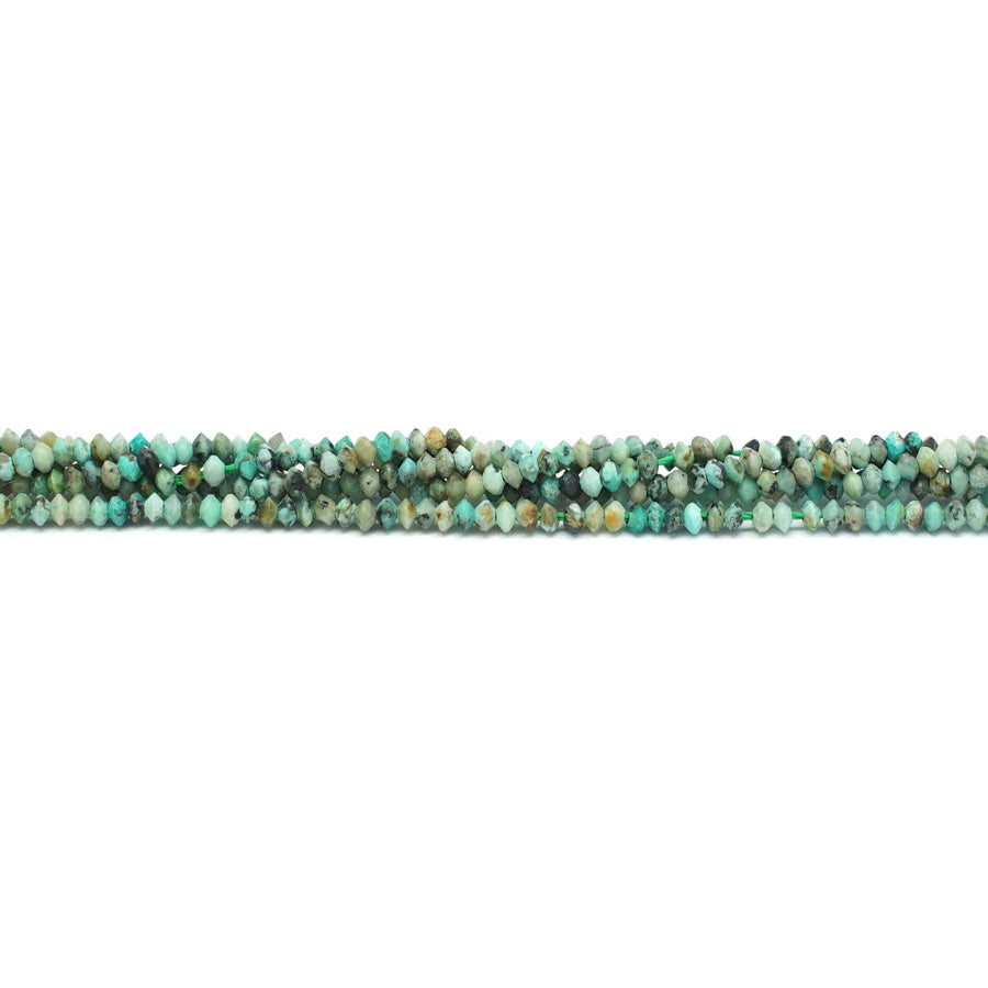 African Turquoise Faceted 1x2mm Saucer - 15-16 Inch - Goody Beads