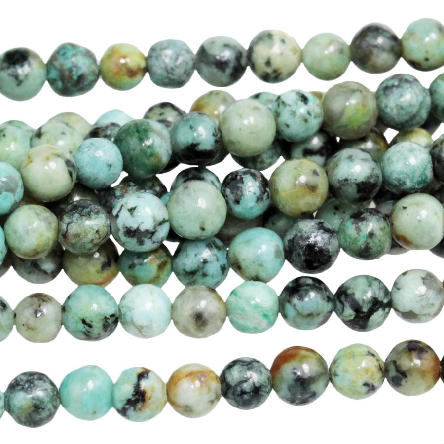 African Turquoise  4mm Round 8-Inch - Goody Beads