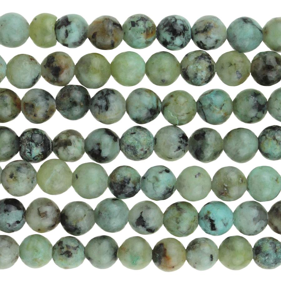 African Turquoise  4mm Round 8-Inch - Goody Beads
