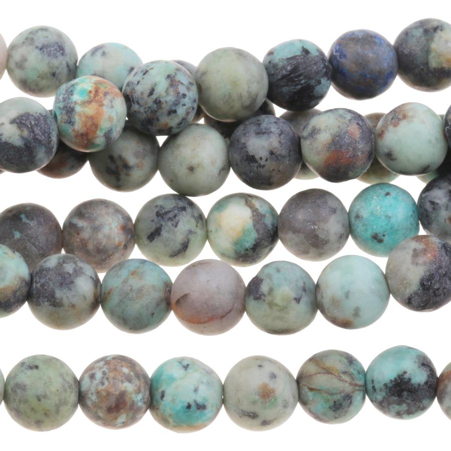 MATTE African Turquoise 6mm Round 8-Inch - Goody Beads