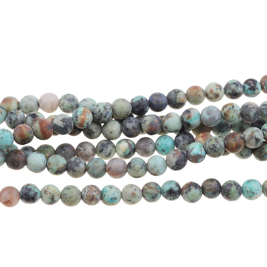 MATTE African Turquoise 6mm Round 8-Inch - Goody Beads