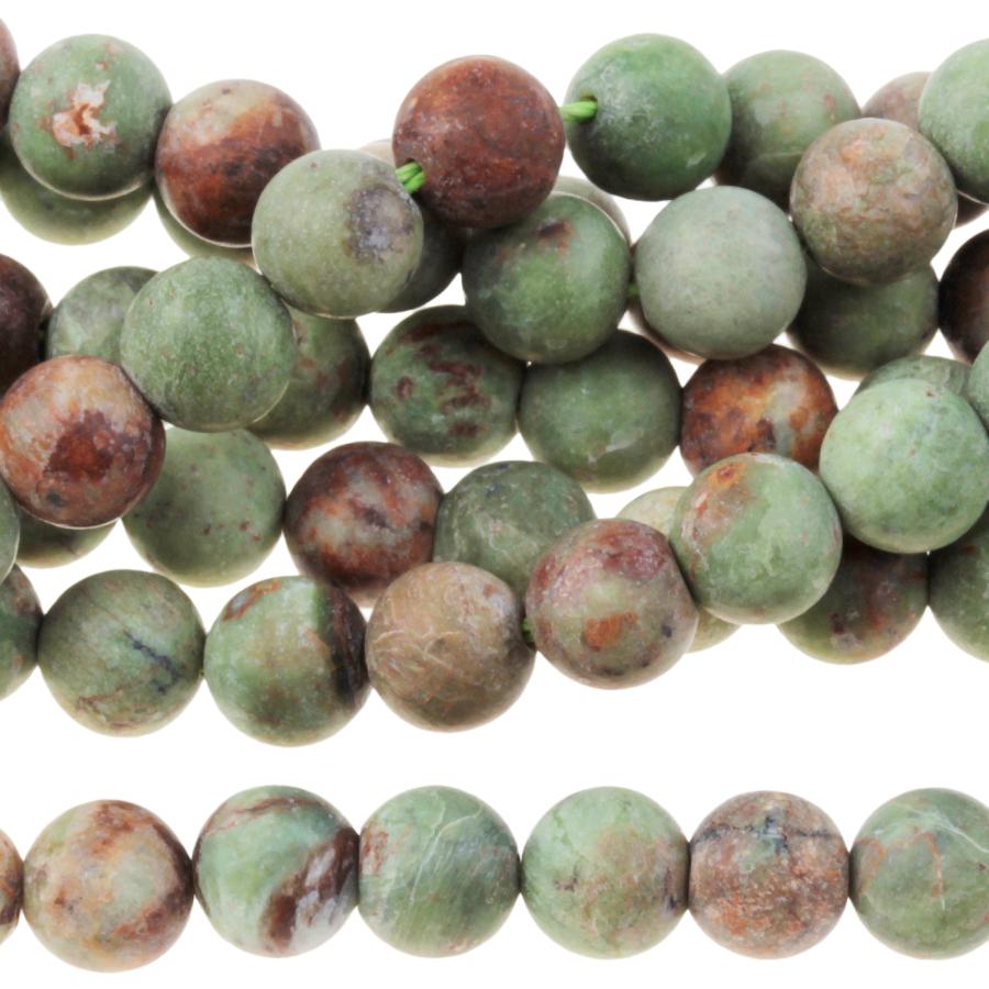 MATTE Australian Green Opal 6mm Round 15-16 Inch