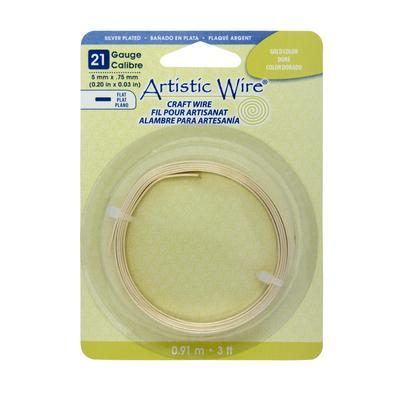 21 Gauge Gold Flat Artistic Wire - Goody Beads