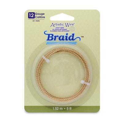 12 Gauge Tarnish Resistant Brass Artistic Wire Braid - Goody Beads