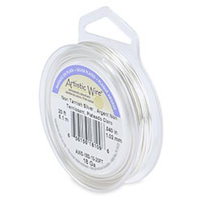 18 Gauge Silver Plated Tarnish Resistant Silver Artistic Wire - 20 Feet