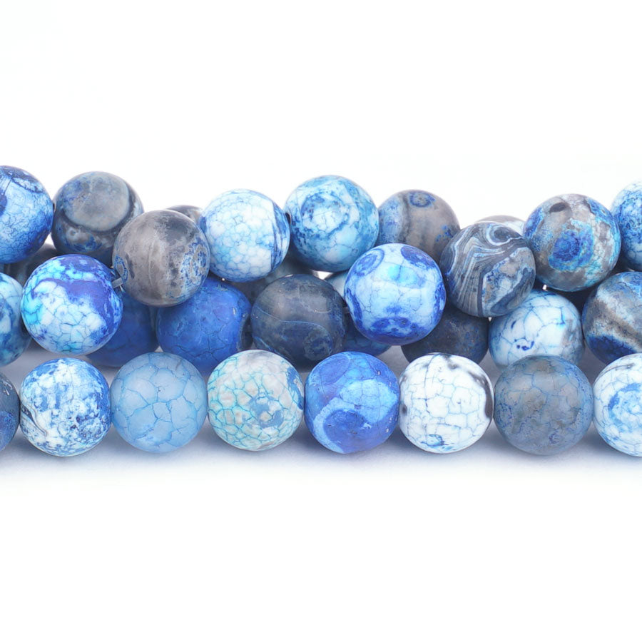 Azure Agate 10mm Matte Round - Limited Editions - Goody Beads