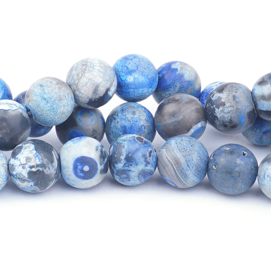 Azure Agate 12mm Matte Round - Limited Editions - Goody Beads