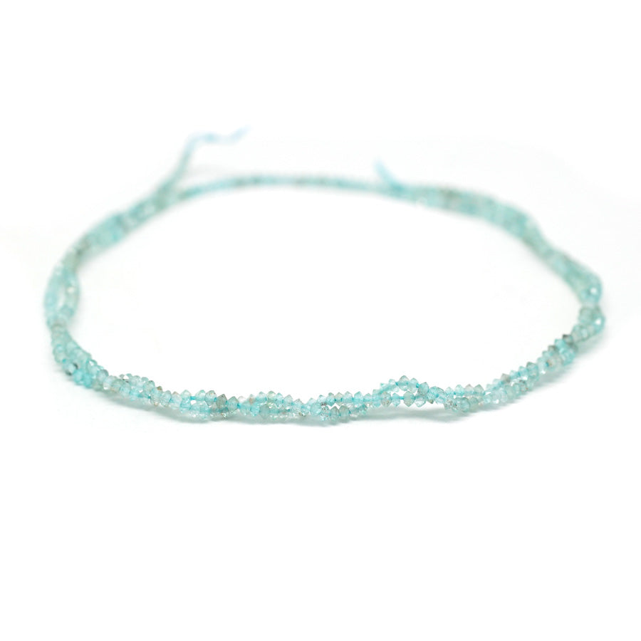Blue Apatite Faceted, Light 1x2mm Saucer - 15-16 Inch - Goody Beads