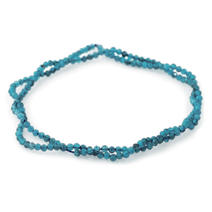 Blue Apatite Faceted 2mm Round - 15-16 Inch