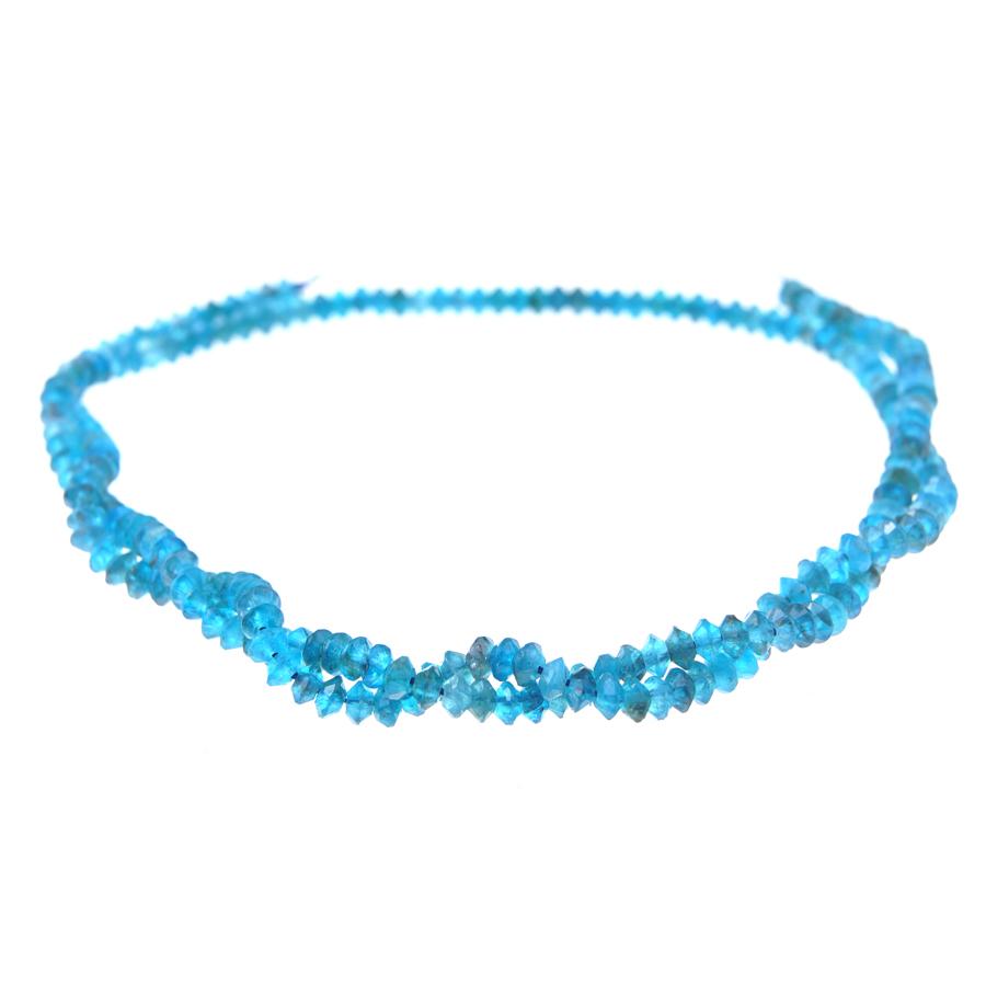 Blue Apatite Diamond Cut, Faceted 2x3mm Saucer - 15-16 Inch