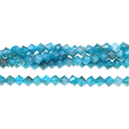 Blue Apatite Dia Cut Xilion 4mm Bicone - 15-16"