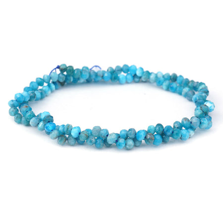 Blue Apatite 4mm Lantern Faceted A Grade - 15-16 Inch - Goody Beads