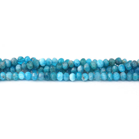 Blue Apatite 4mm Lantern Faceted A Grade - 15-16 Inch - Goody Beads