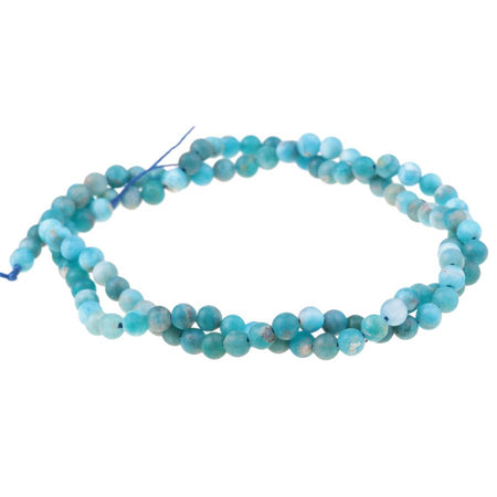 MATTE A Grade Blue Apatite 4mm Round 15-16 Inch