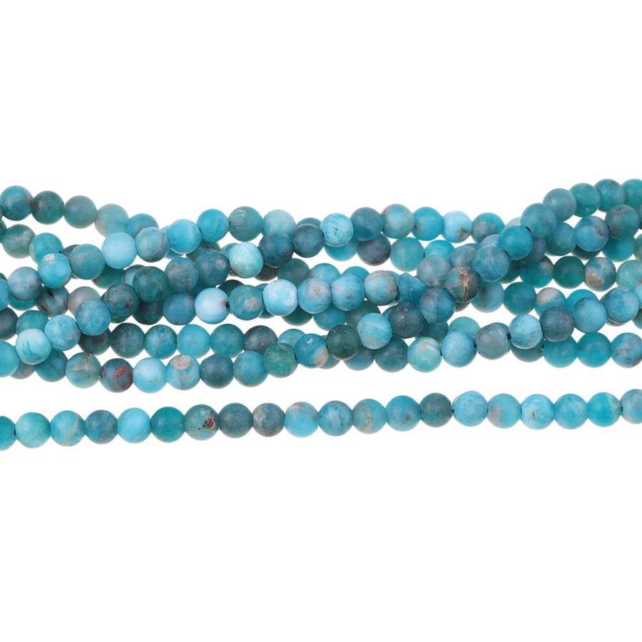 MATTE A Grade Blue Apatite 4mm Round 15-16 Inch