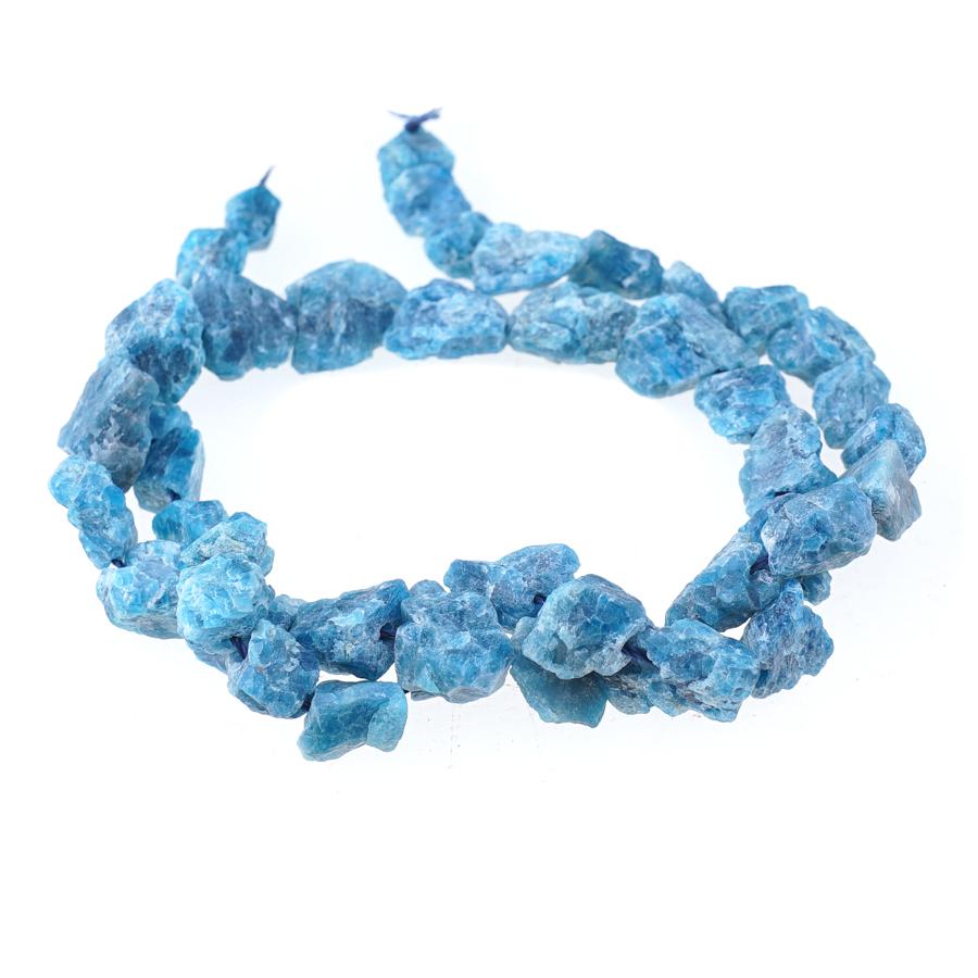 Blue Apatite Rough Tumble 5x7-9x11mm Nugget - 15-16 Inch