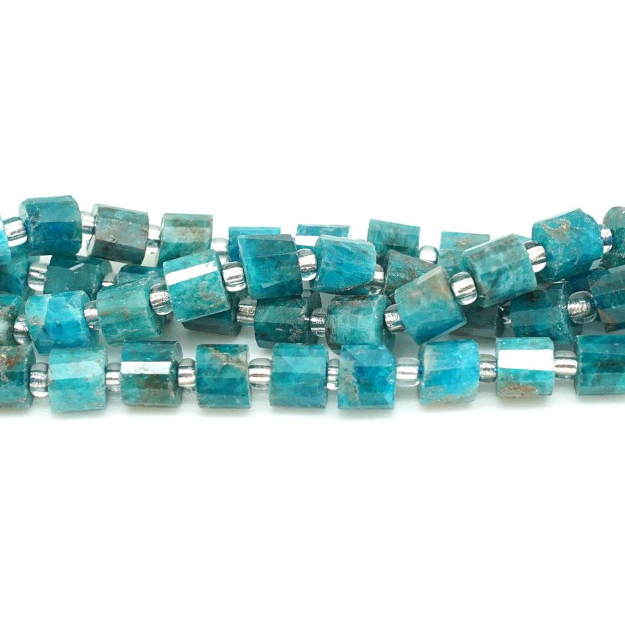 Blue Apatite Diamond Cut, Faceted 5x8-8x10mm Tube - 15-16 Inch