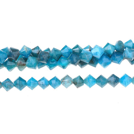 Blue Apatite Dia Cut Xilion 6mm Bicone - 15-16"