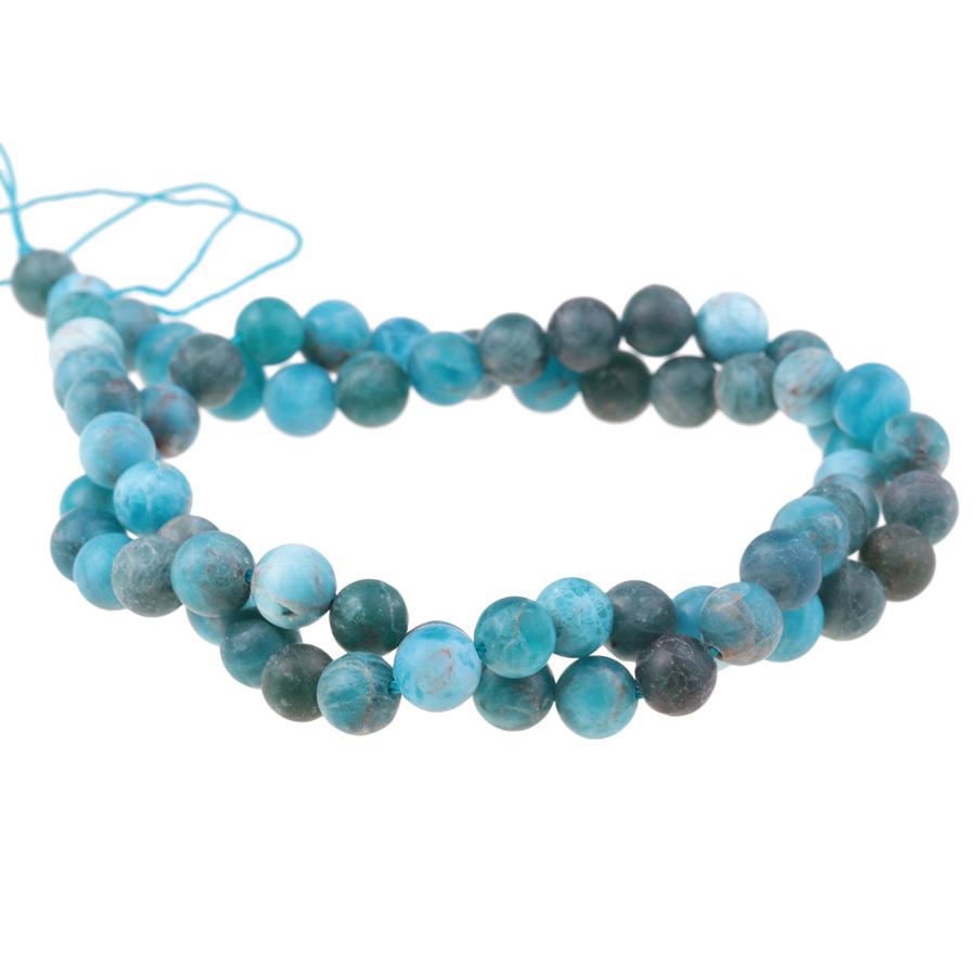 MATTE A Grade Blue Apatite 6mm Round 15-16 Inch