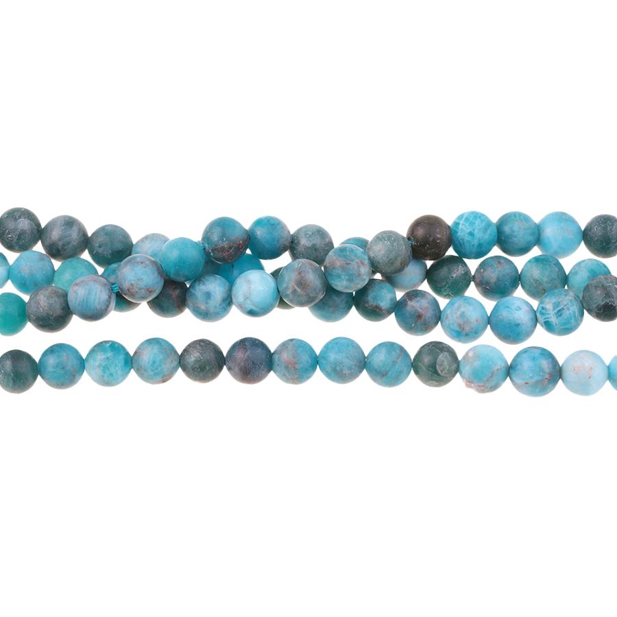 MATTE A Grade Blue Apatite 6mm Round 15-16 Inch