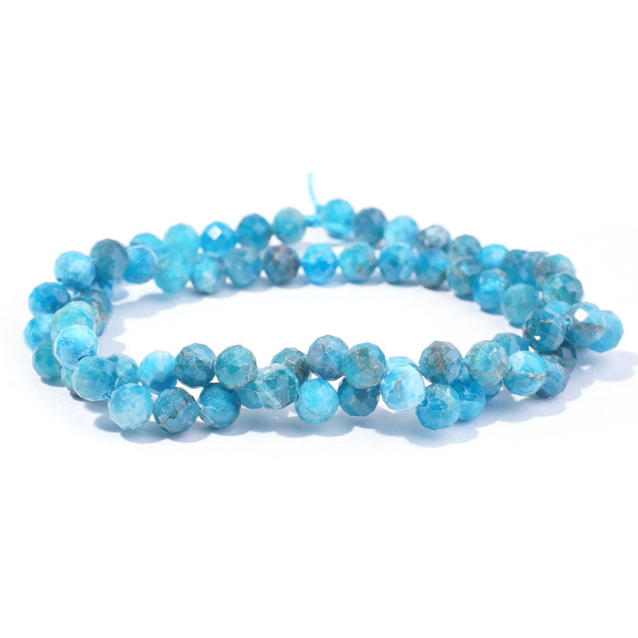 Blue Apatite 6mm Round Faceted - 15-16 Inch - Goody Beads