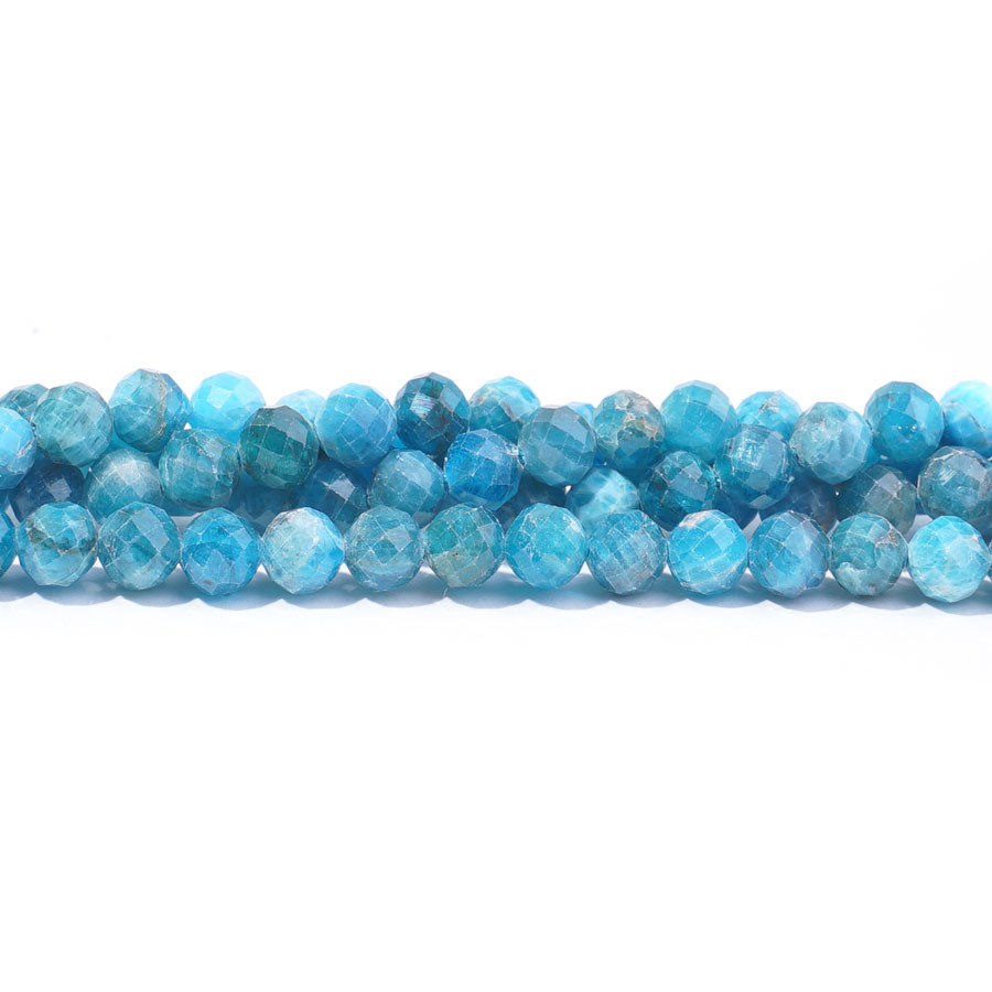 Blue Apatite 6mm Round Faceted - 15-16 Inch - Goody Beads