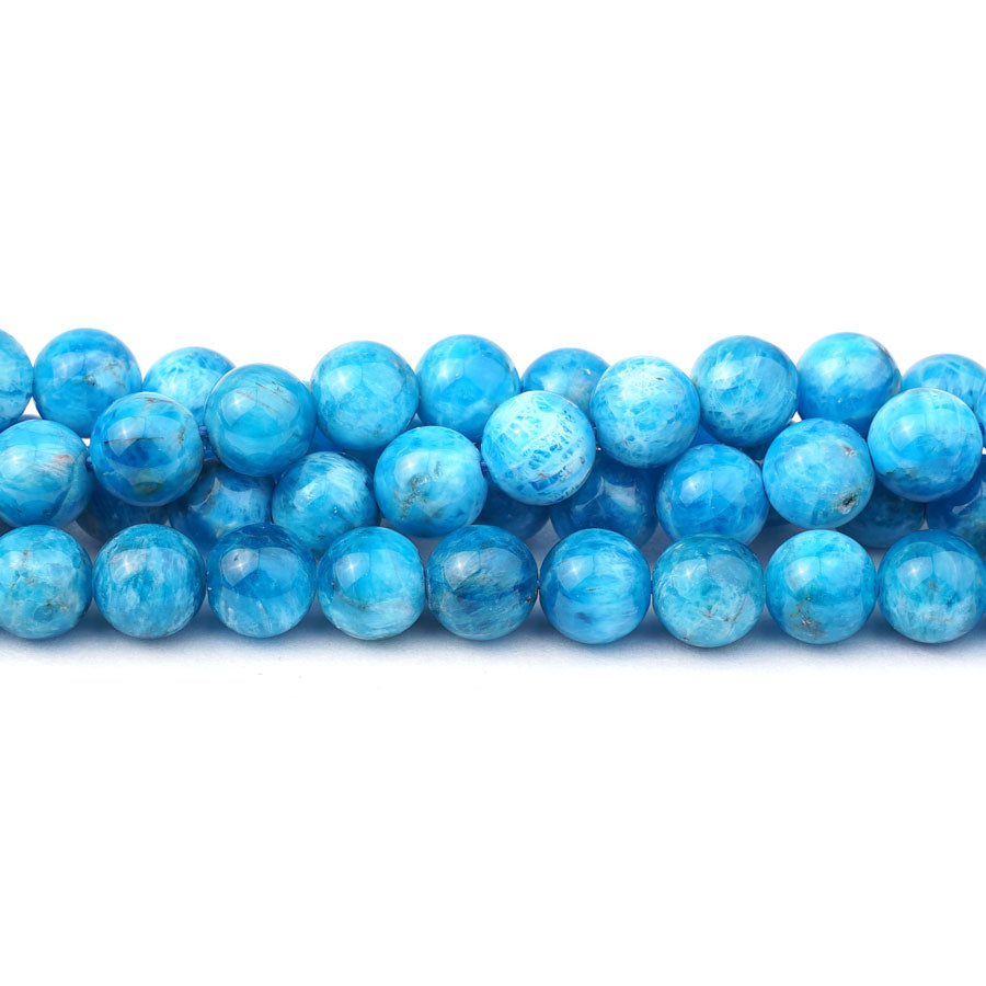 8mm Blue Apatite Natural Round - 15-16 Inch - Goody Beads