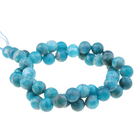 MATTE A Grade Blue Apatite 8mm Round 15-16 Inch