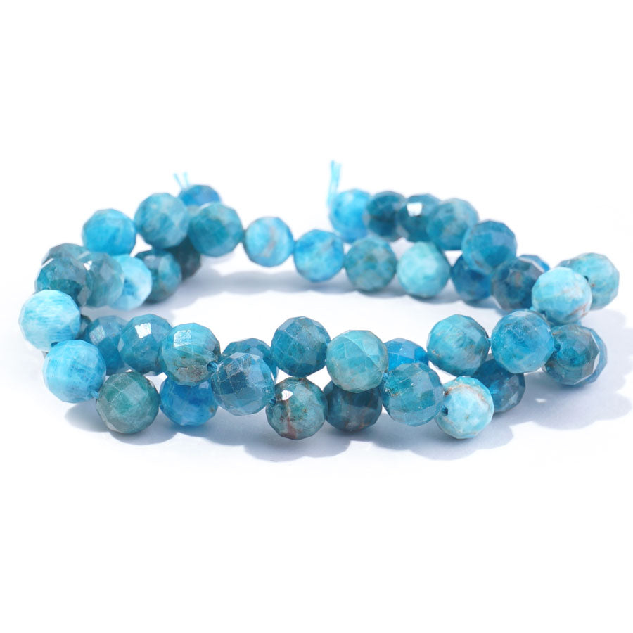 Blue Apatite 8mm Round Faceted - 15-16 Inch - Goody Beads