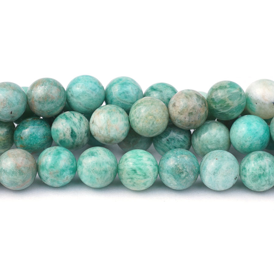 10mm Multi Brazilian Amazonite Natural Round - 15-16 Inch - Goody Beads